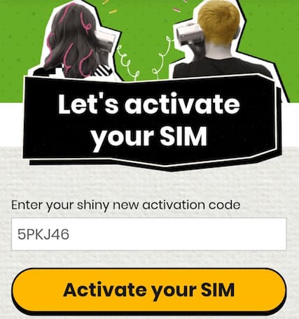 Activate your SIM button